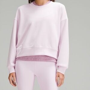 Rare NWT Lululemon Perfectly Oversized Crop Crew POCC Softstreme in Pink Mist